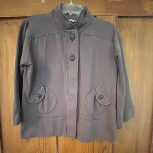 Women's NWT Fat Face Nollie Sweat Licorice Purple Knit Jacket 14